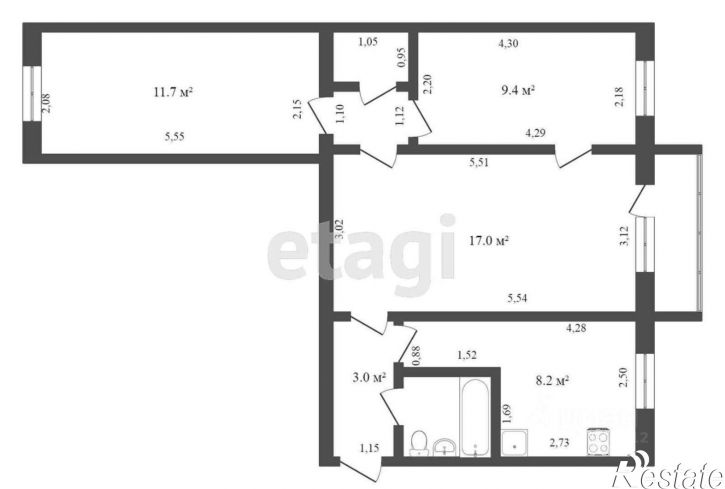 3-комн квартира улица Энгельса, 87,  д. 87