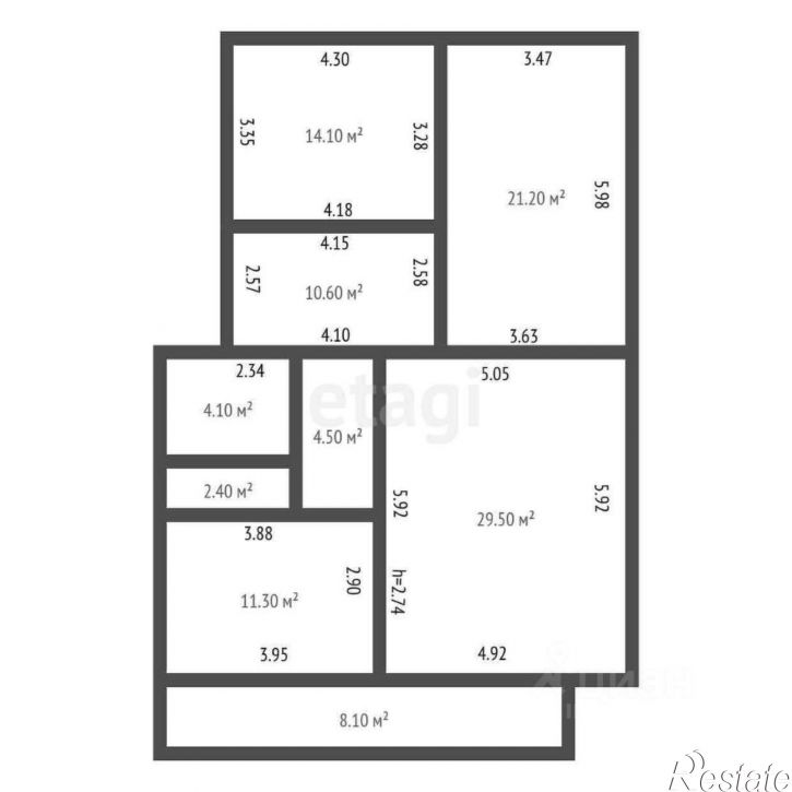 3-комн квартира Баррикадная улица, 42/2,  д. 42/2