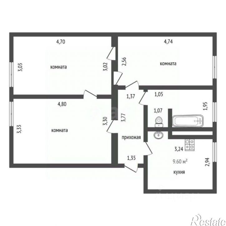 3-комн квартира ул Свердлова, 73,  д. 73