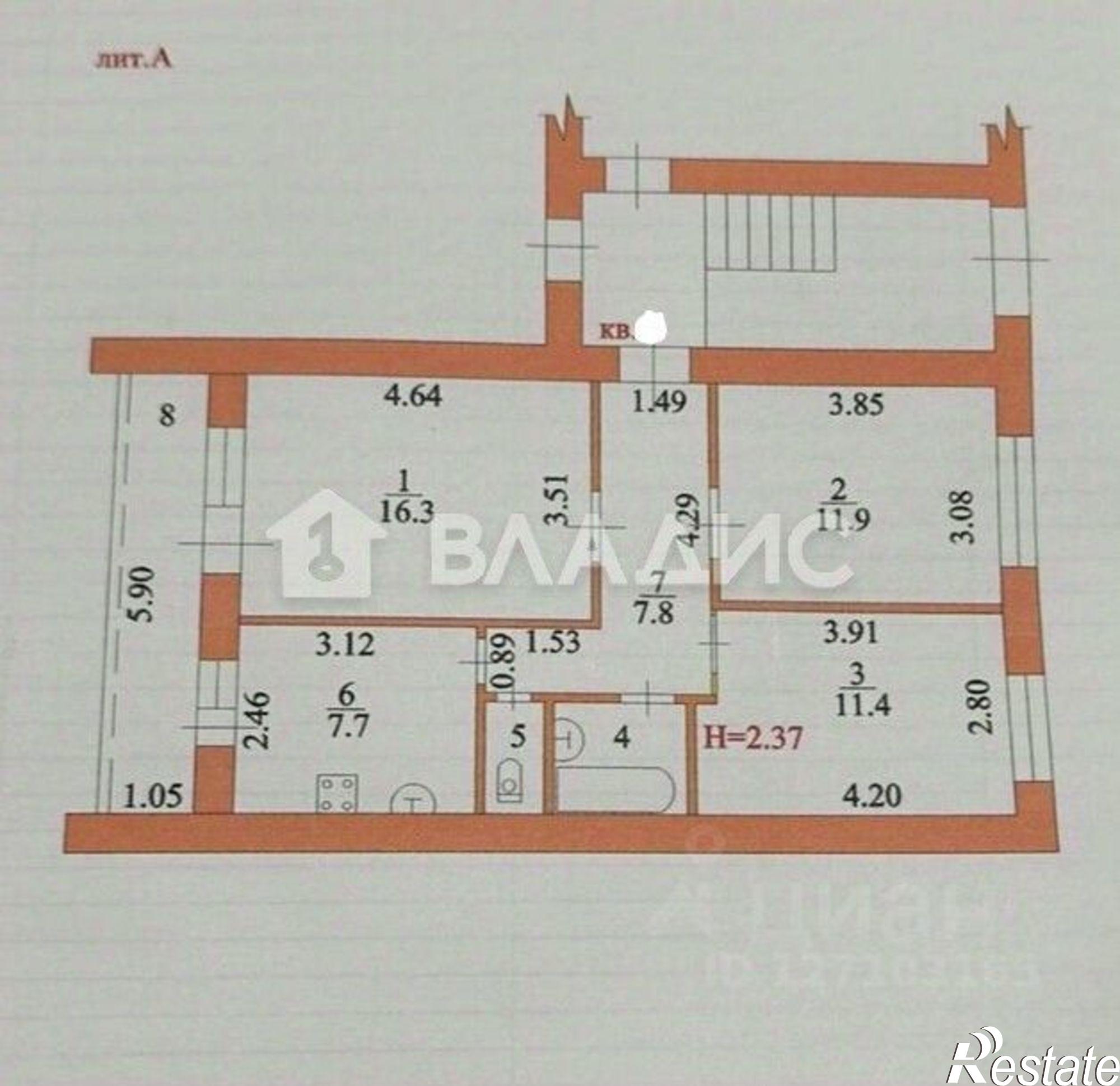 Купить квартиру за 6 600 000 рублей на Керченский пер, 2