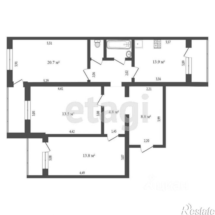 3-комн квартира Красная улица, 59/5,  д. 59/5