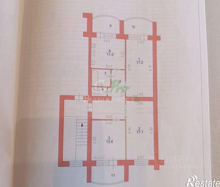 3-комн квартира ул Красная, 53/1,  д. 53/1